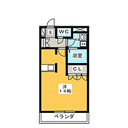 サリーダS・T ワンルームの間取図画像