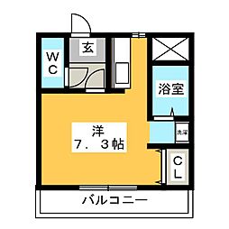 コンフォース藤 1Kの間取図画像