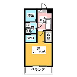 アマーレ松原 1Kの間取図画像