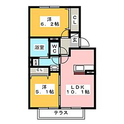 モア長筬 2LDKの間取図画像