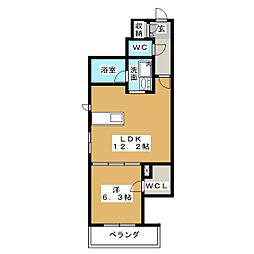 シエルーナ 1LDKの間取図画像