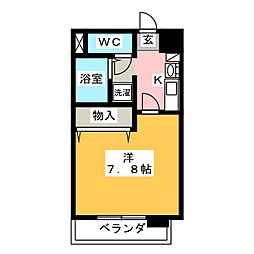 ルミエール本陣 1Kの間取図画像