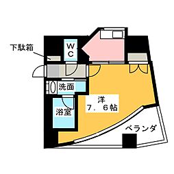 パックス荒畑II 3階1Kの間取り