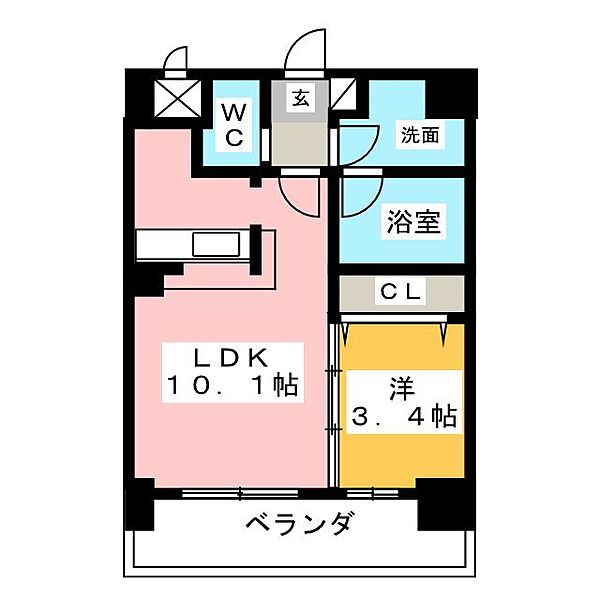 パラドール吹上 ｜愛知県名古屋市昭和区阿由知通２丁目(賃貸マンション1LDK・4階・35.02㎡)の写真 その2