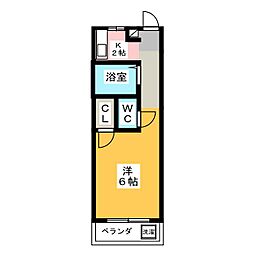 ネオ明治館 3階1Kの間取り