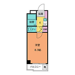 ユング桜山 1Kの間取図画像