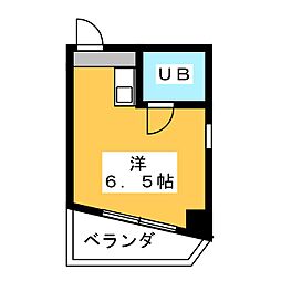 サンアリーナ 4階ワンルームの間取り