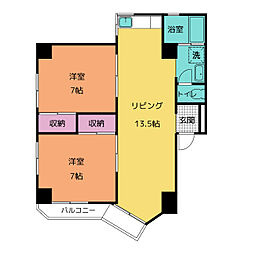 STPLAZAARAHATA 2LDKの間取図画像