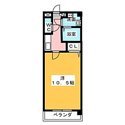 マ・メゾン瑞穂 3階1Kの間取り