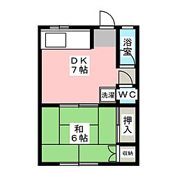 松陽閣 1DKの間取図画像