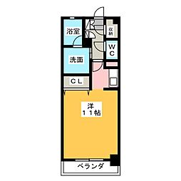 サンマリーノ 8階1Kの間取り