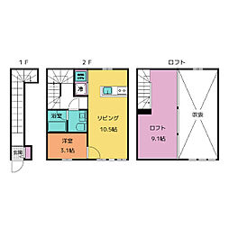 コレクション御器所 1階1LDKの間取り