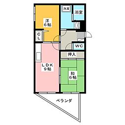 ディーベス23 5階2LDKの間取り