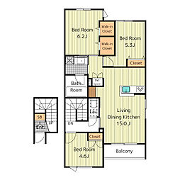 ｈａｒｍｏｎｉｅｕｘ 1階3LDKの間取り