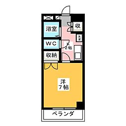 ガル桜山 1Kの間取図画像
