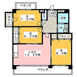 ソフィア御器所 1階3LDKの間取り