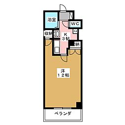 ＴＨＵマンション 5階1Kの間取り