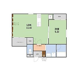 シャトーミミ 3階1LDKの間取り