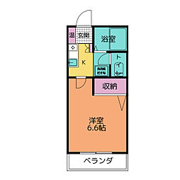 フォレストＫI 1階1Kの間取り