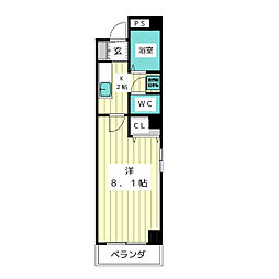 メゾン・ド・ビジェ 5階1Kの間取り