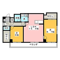 サリジェール瑞穂 2LDKの間取図画像