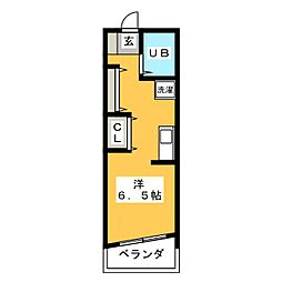 アトリウム・前田 ワンルームの間取図画像