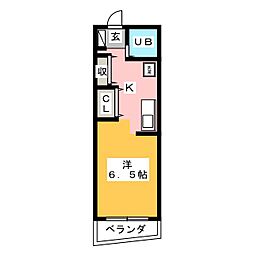 アトリウム・前田 ワンルームの間取図画像