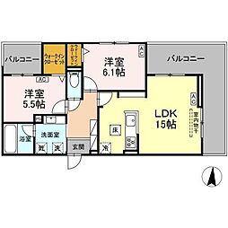 間取図画像 2LDK