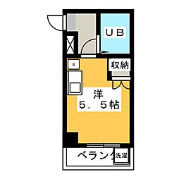 コスモ川名 ワンルームの間取図画像