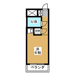 サンハイツ喜多村 ワンルームの間取図画像