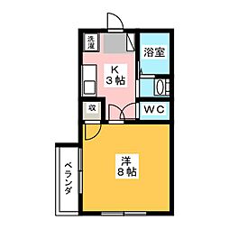 ホーメスト御器所 1Kの間取図画像