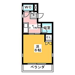 GF御器所 1Kの間取図画像