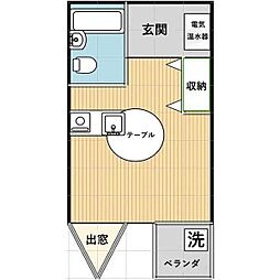 サンシャイン川名 ワンルームの間取図画像