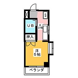 さくらニューこーぽ 1Kの間取図画像