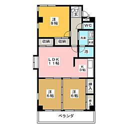メゾン松月 3LDKの間取図画像
