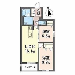 グランシード 2LDKの間取図画像