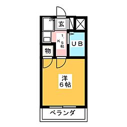 ゴードンハイツ 1Kの間取図画像