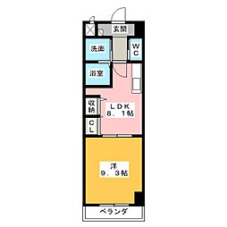 エスト吹上 1LDKの間取図画像
