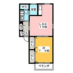 マルシェなかやま 1LDKの間取図画像