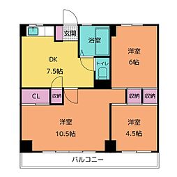 タマキビル 2DKの間取図画像