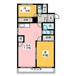第二桜山ハイツ 2LDKの間取図画像