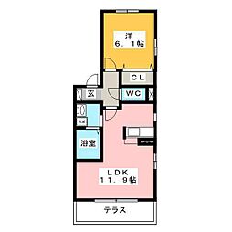 アリュール 1LDKの間取図画像