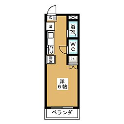 小松マンション吉田 ワンルームの間取図画像