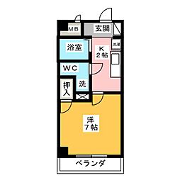 ルーナフロール 1Kの間取図画像