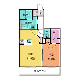CS川原通 1LDKの間取図画像