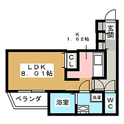 BrancheFUKIAGESOUTH 1Kの間取図画像