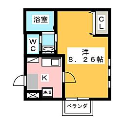 コンフォート川名 1Kの間取図画像