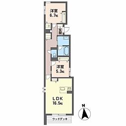 パール雪見 2LDKの間取図画像