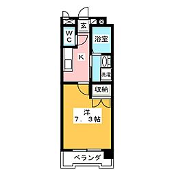 ウイングステージ御器所 1Kの間取図画像