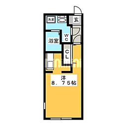 ブランシェ桜山3 1Kの間取図画像